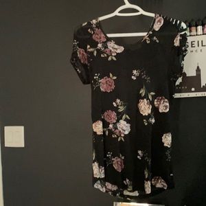 black floral tee